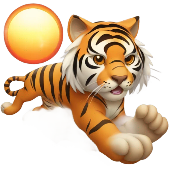 Tiger with rising sun emoji
