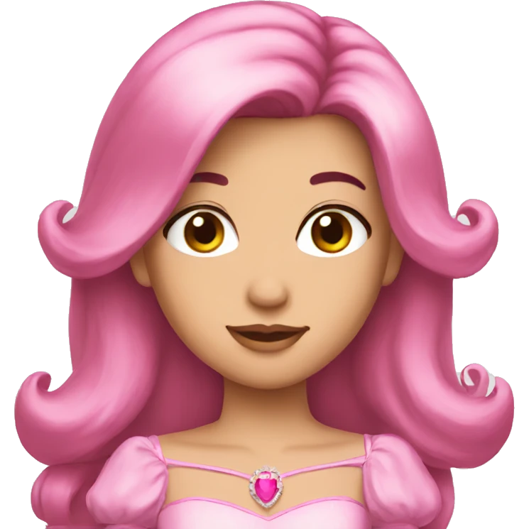 pink brunette princess emoji