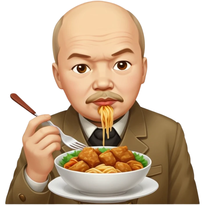 Lenin eating mie ayam emoji
