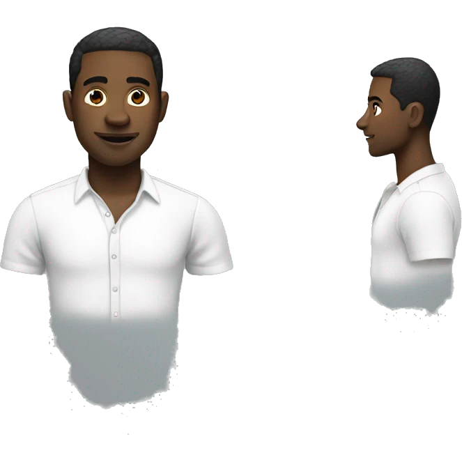  black man with twist and white shirt emoji