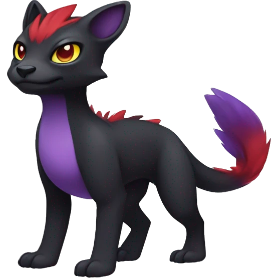 Cute cool dark black red purple yellow animal hybrid Fakemon full body emoji