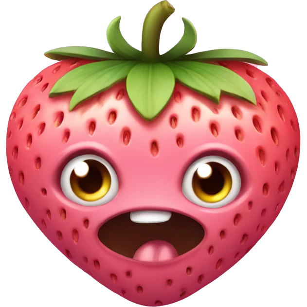 pink strawberry bat cute with strawberry big pink eyes  emoji