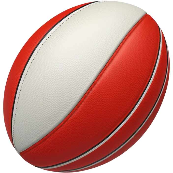australian rules football ball with equal sized horizontal red, white, black stripes emoji