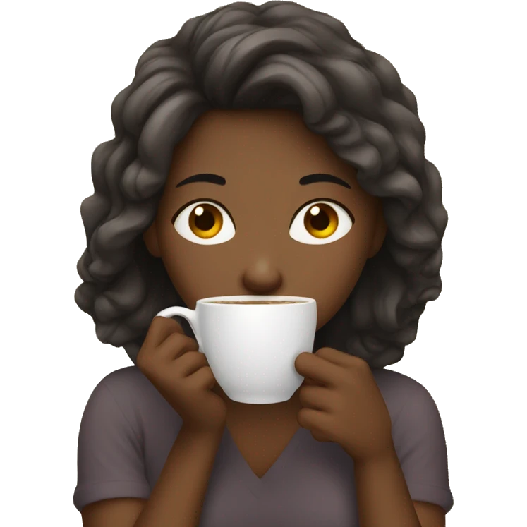 Tired girl drinking coffee emoji