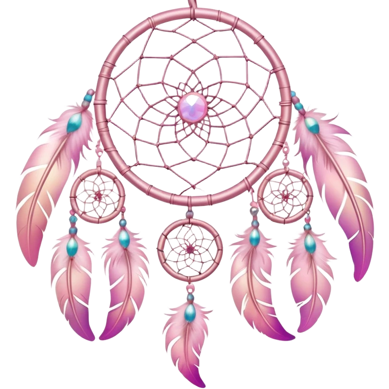 Iridescent pastel pink dreamcatcher emoji