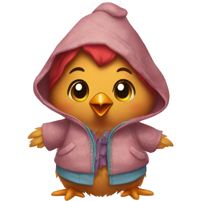 female Chicken with clothes  emoji