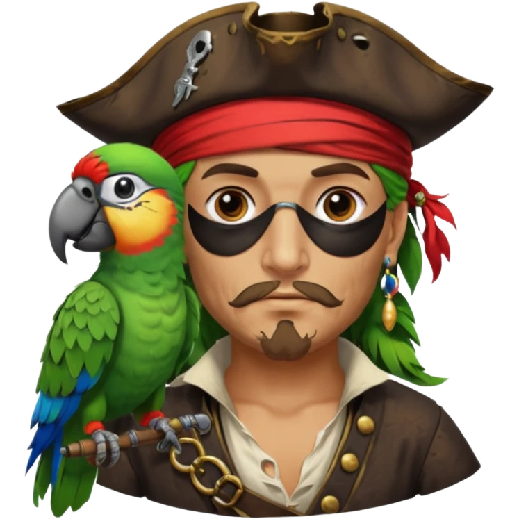 pirate and parrot emoji