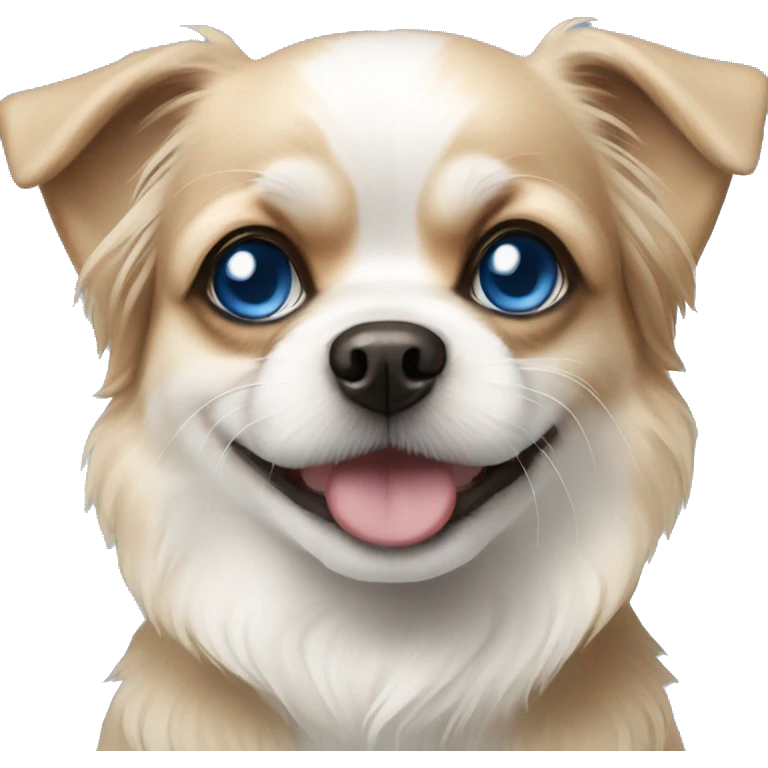 Shi tzu chihuahua dog with blue eyes  emoji