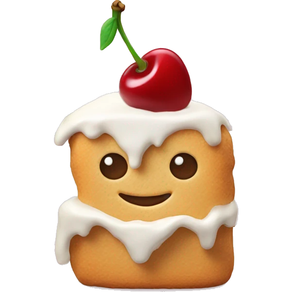 cherry biscuit white icing  emoji