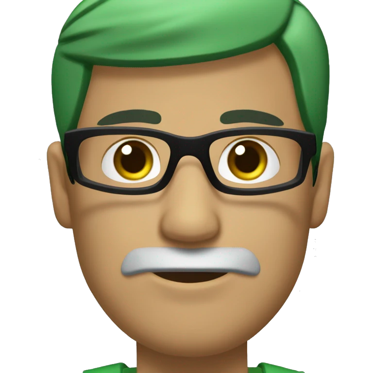 Hombre de piel blanca, cuerpo completo alto, cabello negro corto y liso, ojos color verde oscuro y gafas negras emoji