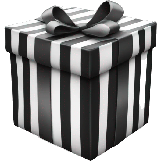 black and white striped present/gift box  emoji