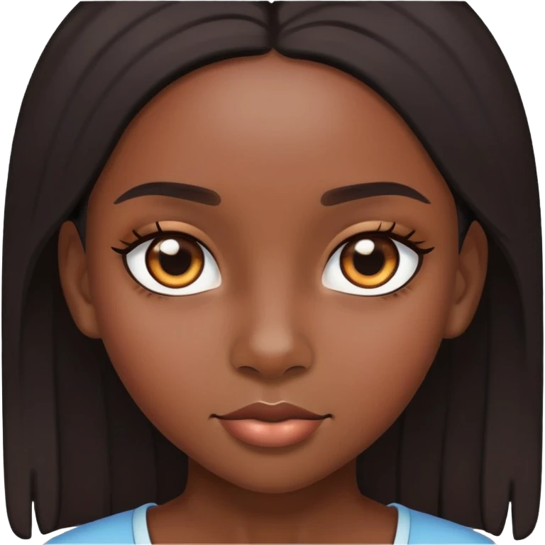 black girl with brown eyes emoji