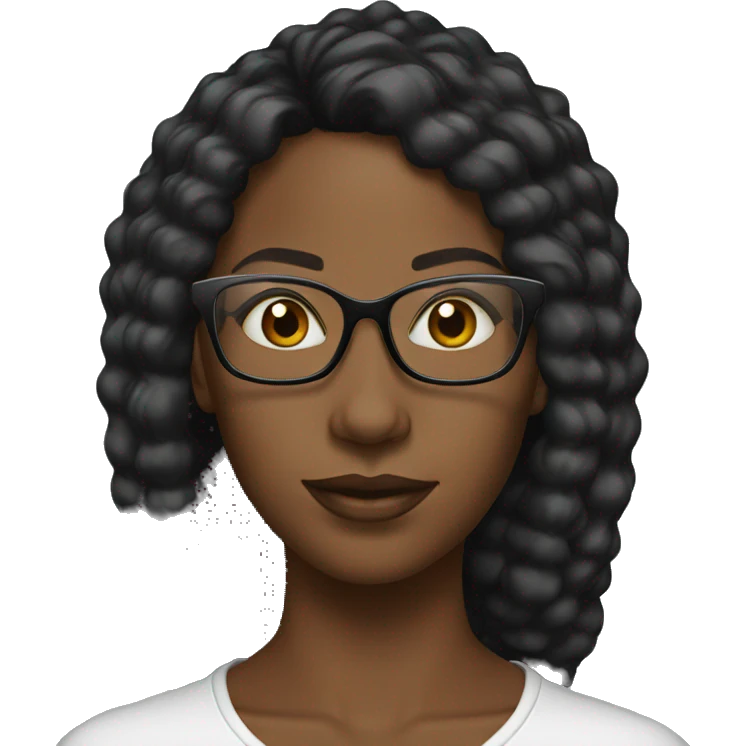 black women square glasses emoji