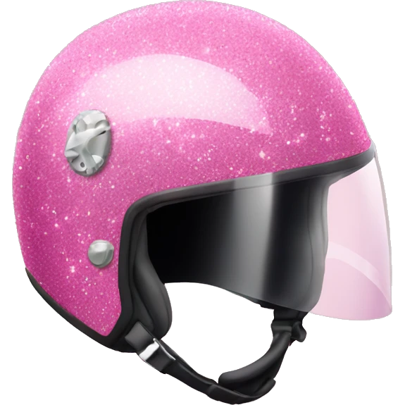 pink glittery motorbike helmet emoji