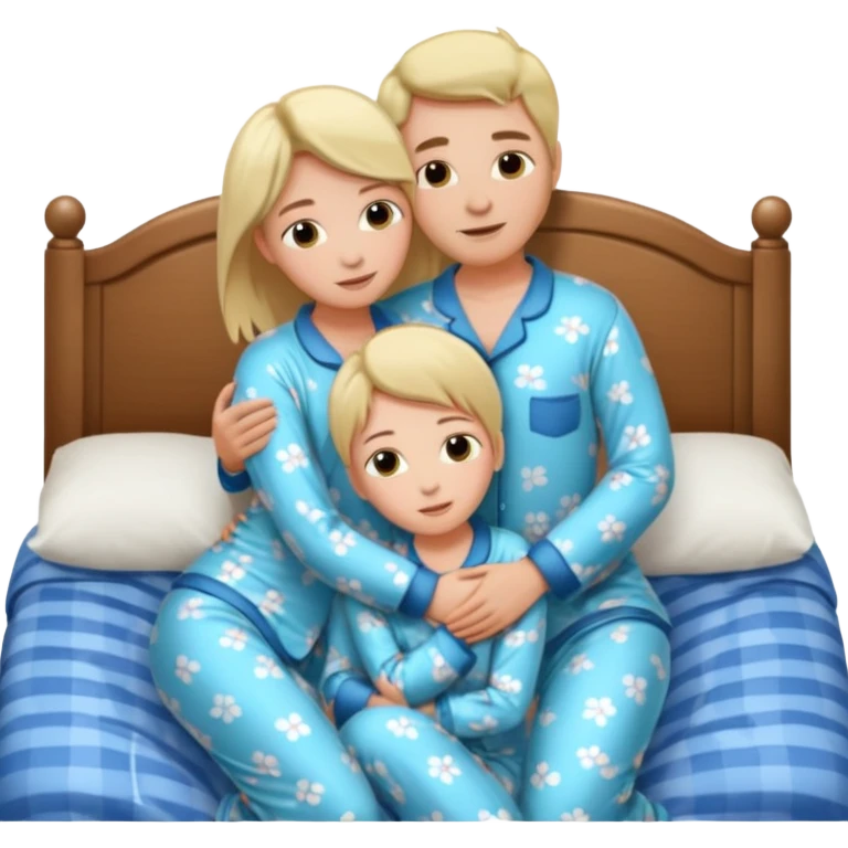 Masculine women spooning in bed emoji
