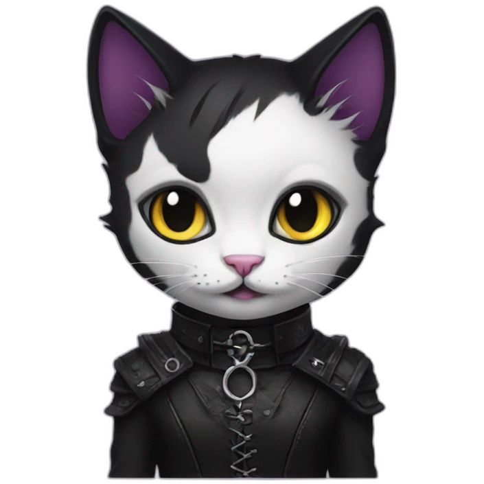 goth kitty emoji