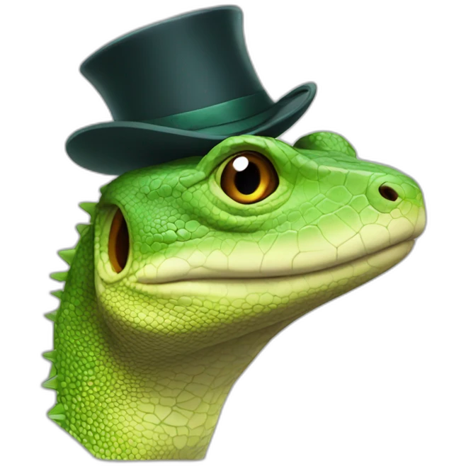 Lézard with hat emoji