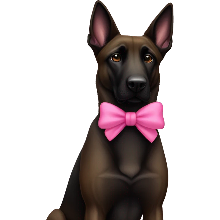 black belgian malinois with pink bow emoji