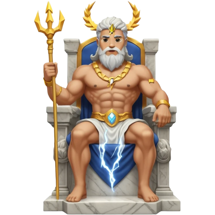 god zeus statue on a throne emoji