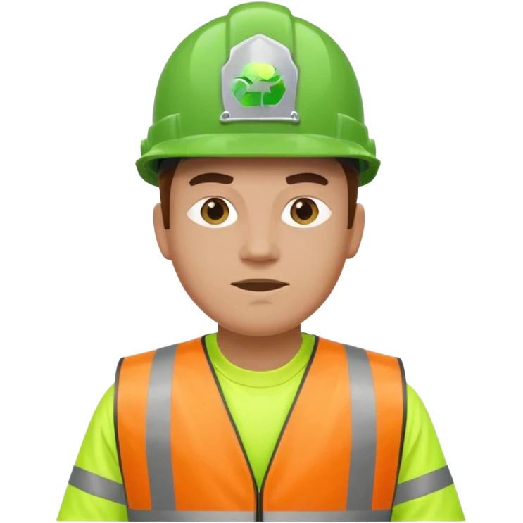 garbage man with green helmet emoji