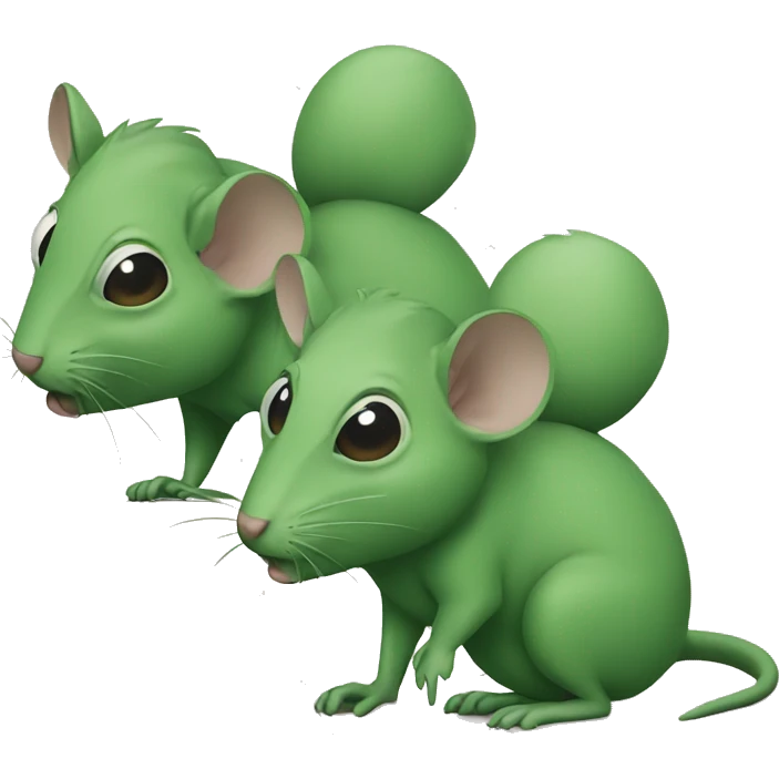 three green rats emoji