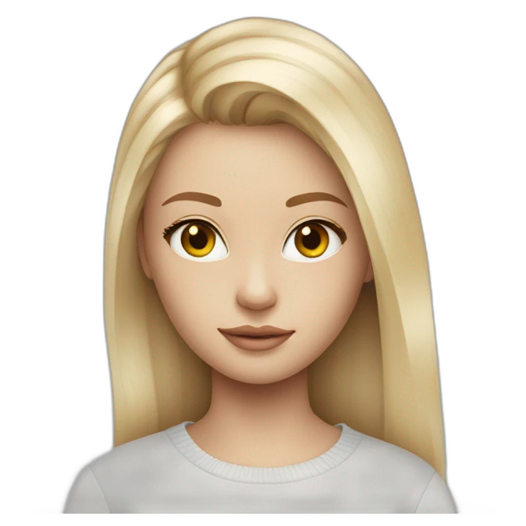 Blond girl in black sweater Calvin Klein  emoji
