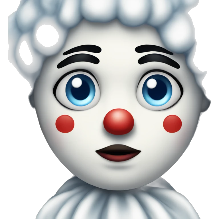 Sad clown Pierrot with blue eyes  emoji
