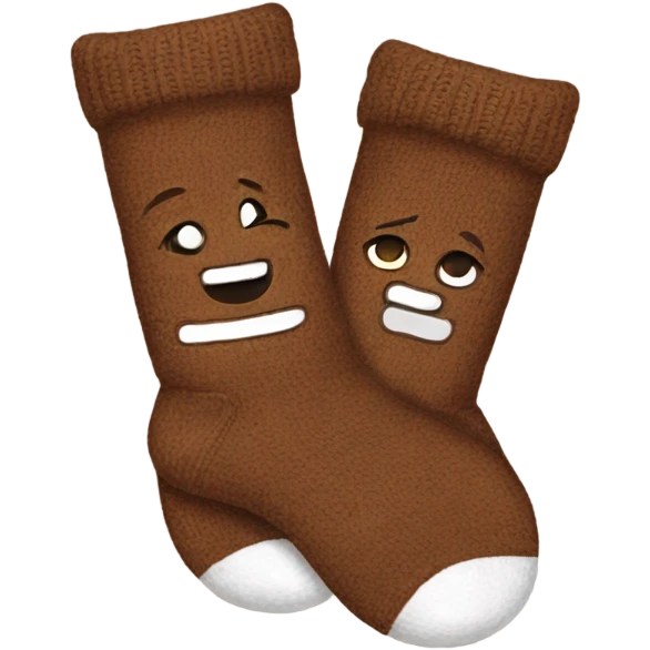 Brown cozy socks emoji