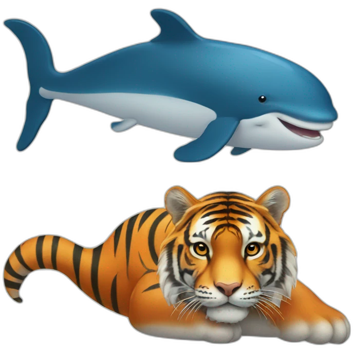 tiger and whale emoji