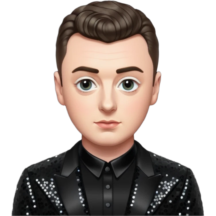 Sam Smith with black sequin outfit emoji