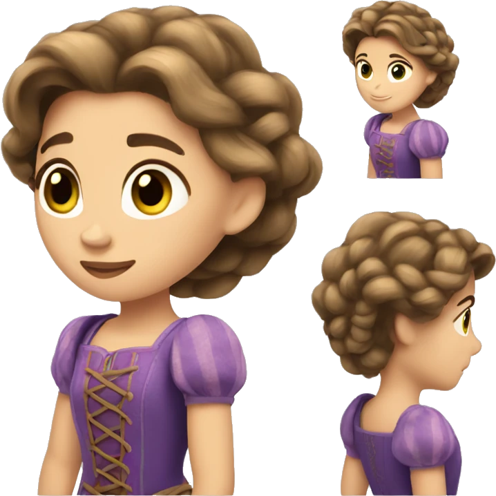 rapunzel with short brown hair emoji
