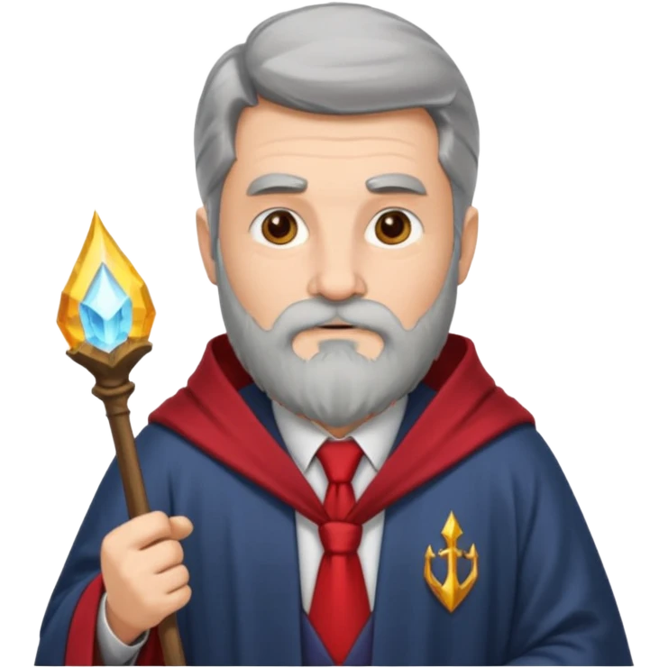 wizard with red tie emoji
