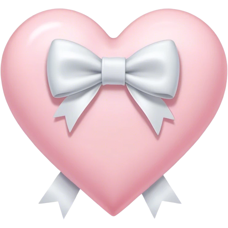 Pastel pink heart with white bow emoji