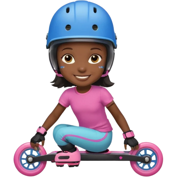 Roller blader black little girl emoji