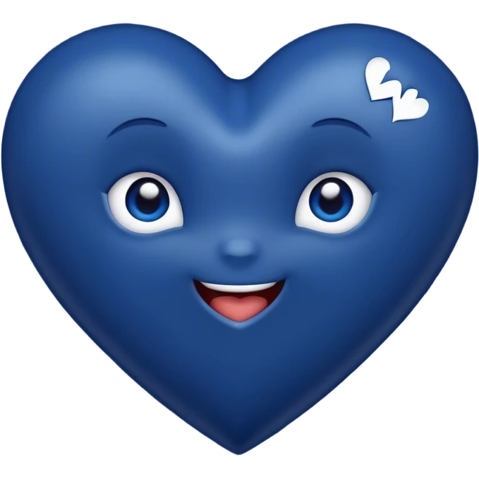 Dark Blue heart with the words Hi Cutie! in the middle  emoji