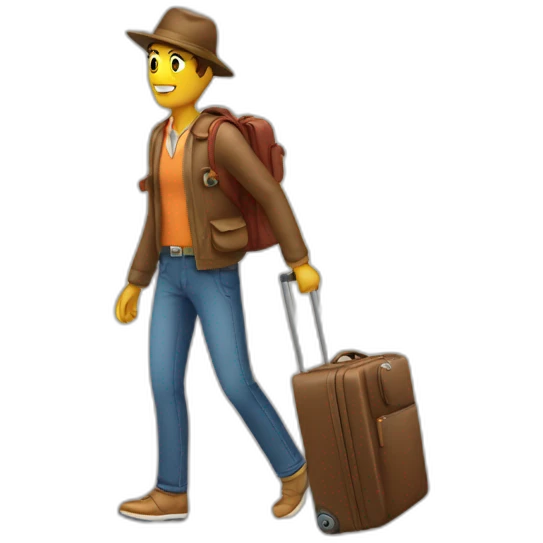 Traveler with suitcase emoji
