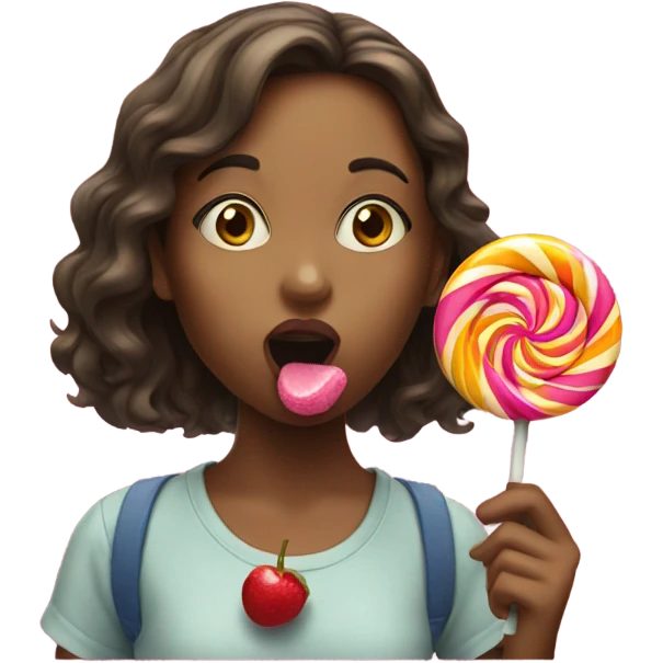 Girl that licks a lolipop emoji