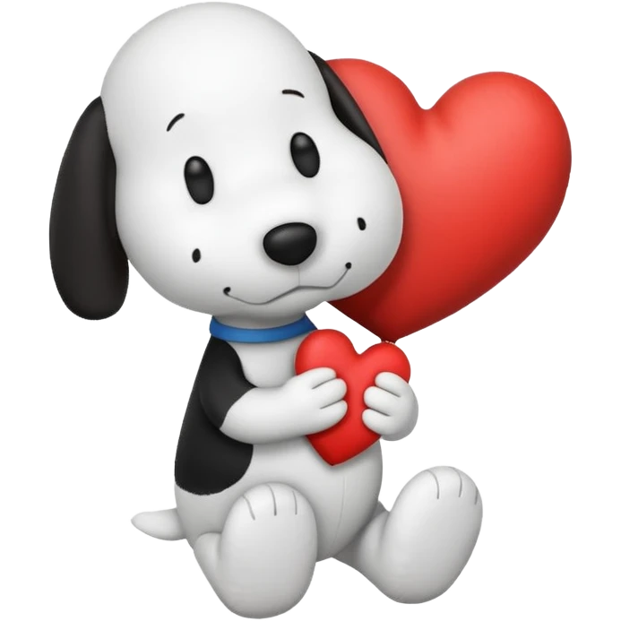 snoopy holding heart emoji