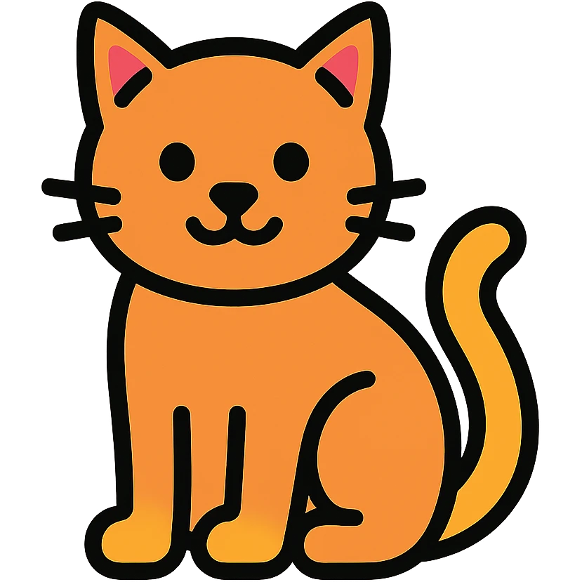 cat colorful outlined icon emoji