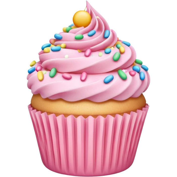 pastel pink cupcake with sprinkles emoji