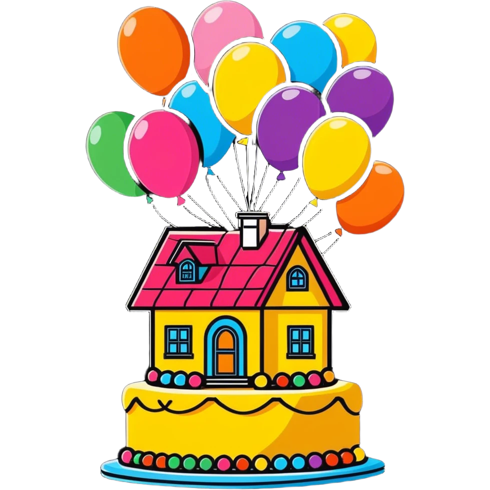 Up movie house cake for birthday  emoji