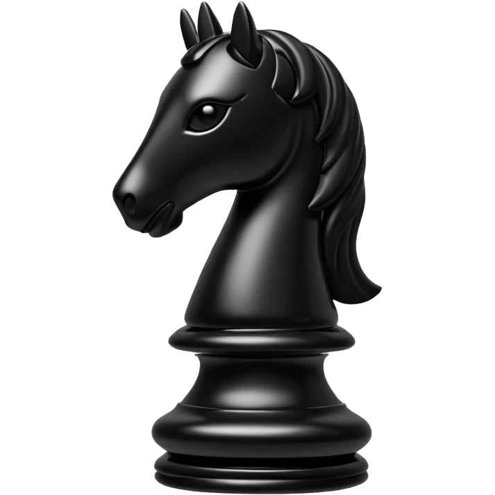 black chess pieces, knight piece emoji