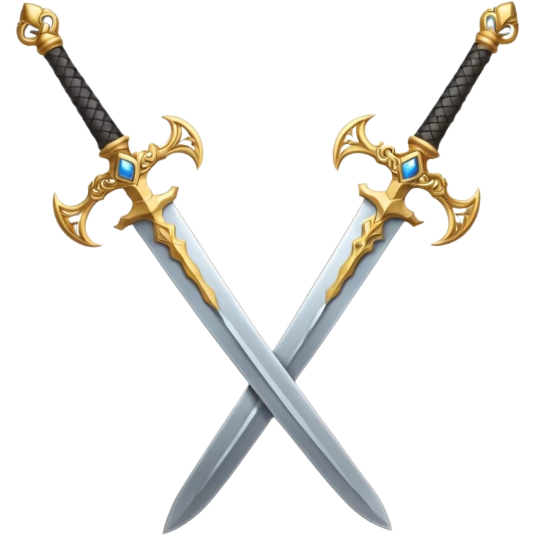 Two Golden royal swords with gold blades and gold handel emoji