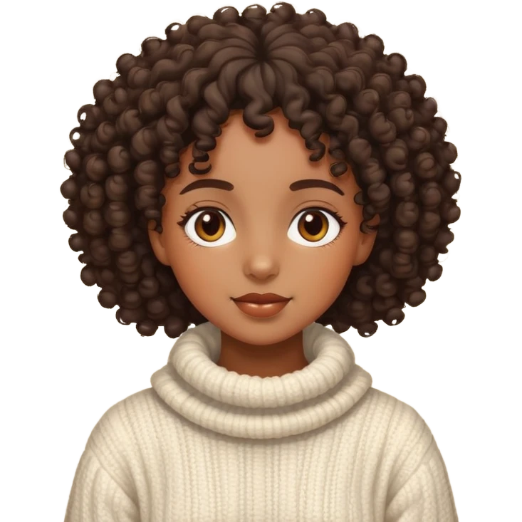 Cozy curly haired black girl  emoji