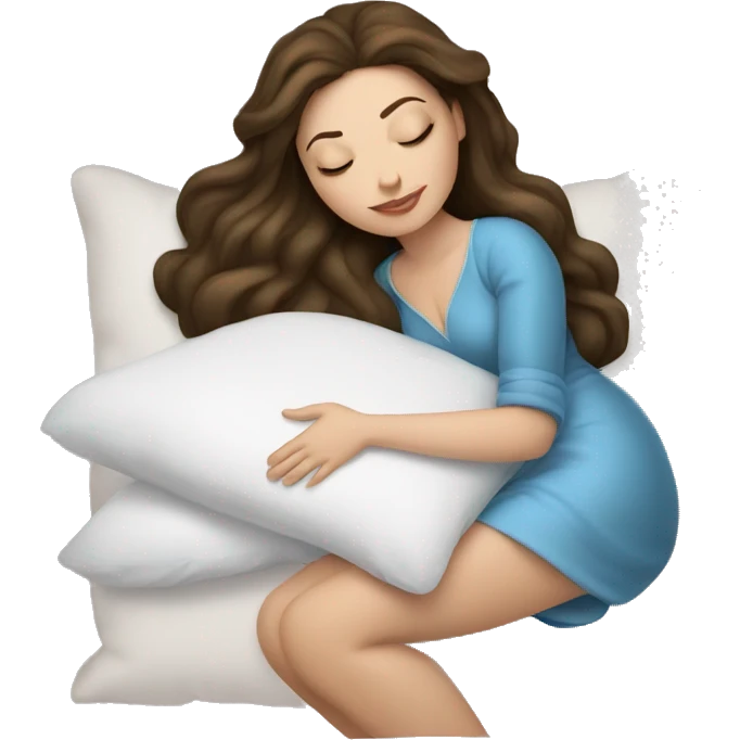 sleeping beauty brunette white girl with a silk pillow emoji