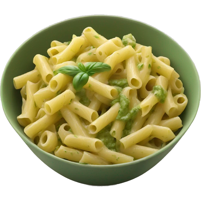 Pesto pasta in a bowl emoji
