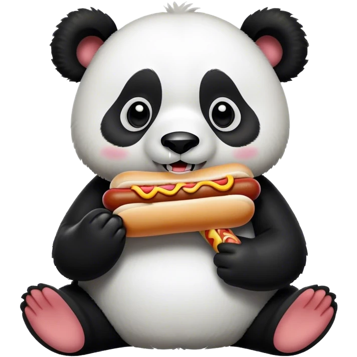 Panda eating hot dogs  emoji