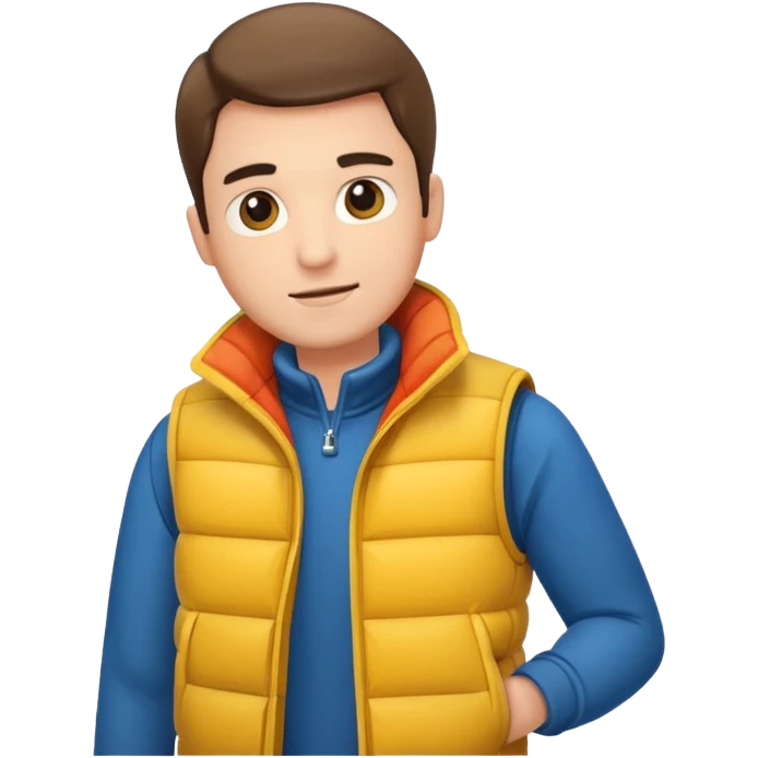 man with puffer vest emoji