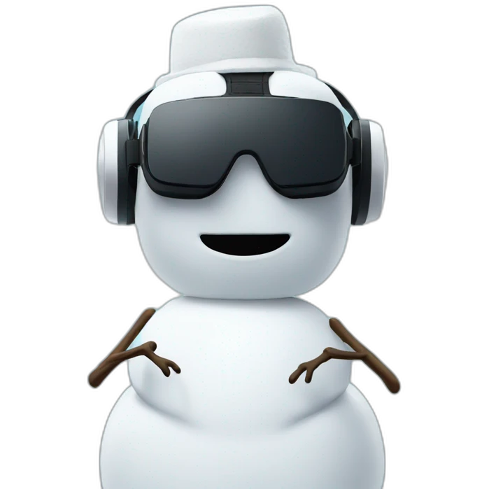 Snowman in vr headset,full body emoji