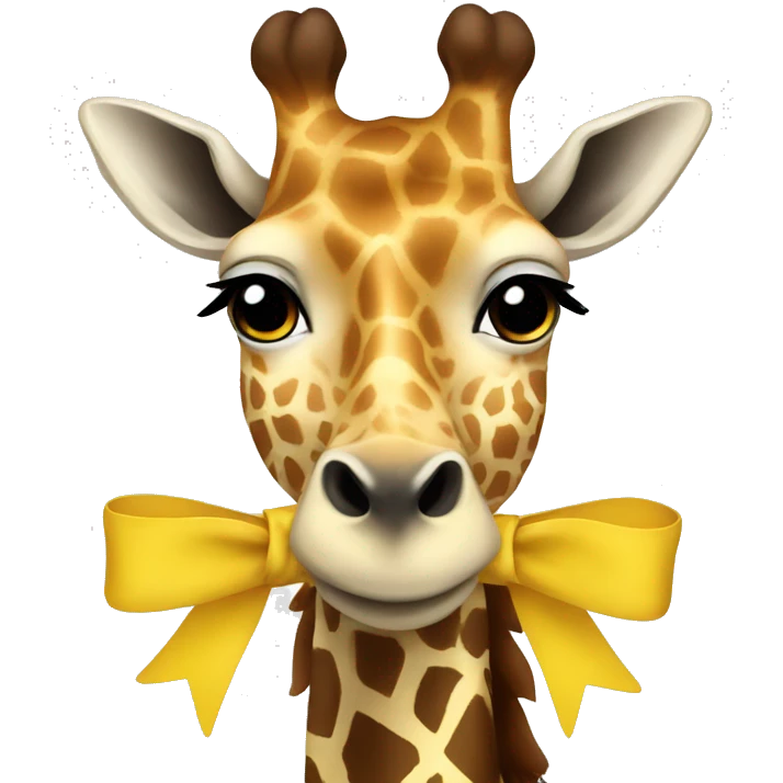 Giraffe with a yellow bow  emoji